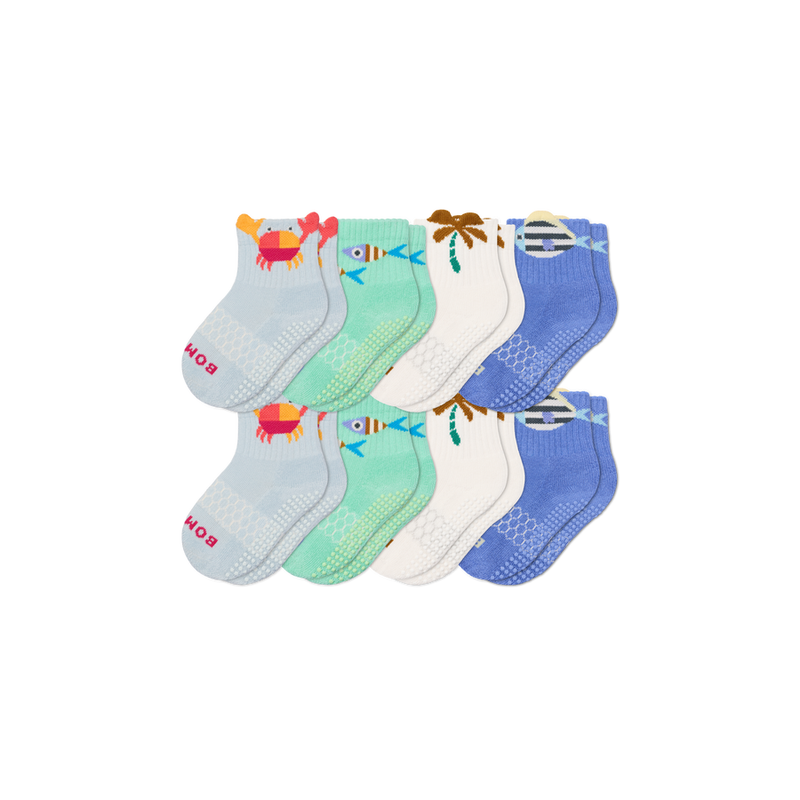 Toddler Gripper Calf Sock 8-Pack - Run Weekend Pair