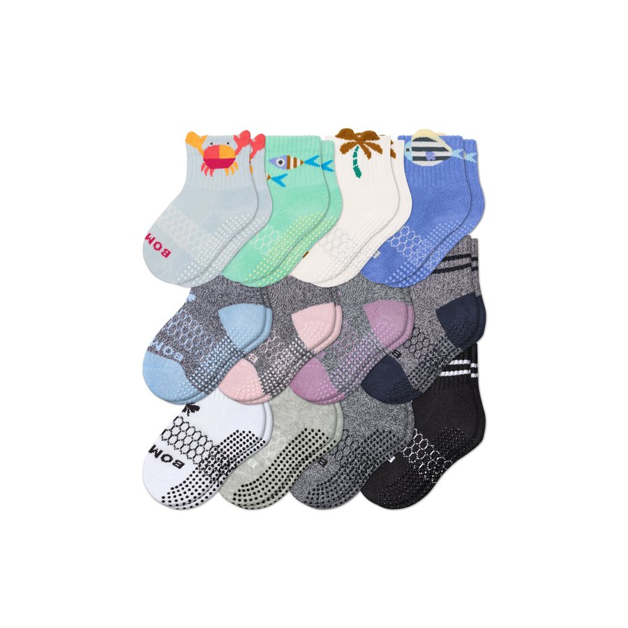 Toddler Gripper Calf Sock 12-Pack - Breathable Trail Move