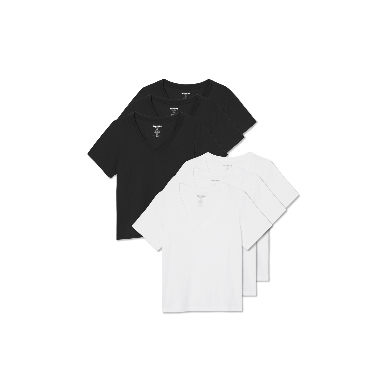 Women's Pima Cotton V-Neck T-Shirt 6-Pack - White Black
