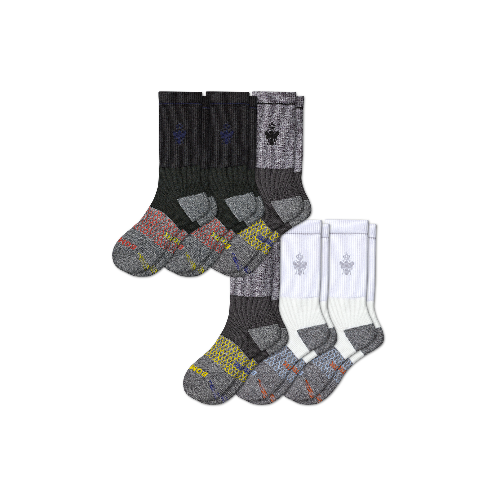 Men's All-Purpose Performance Work Calf Sock 6-Pack - white-black-mix - 1