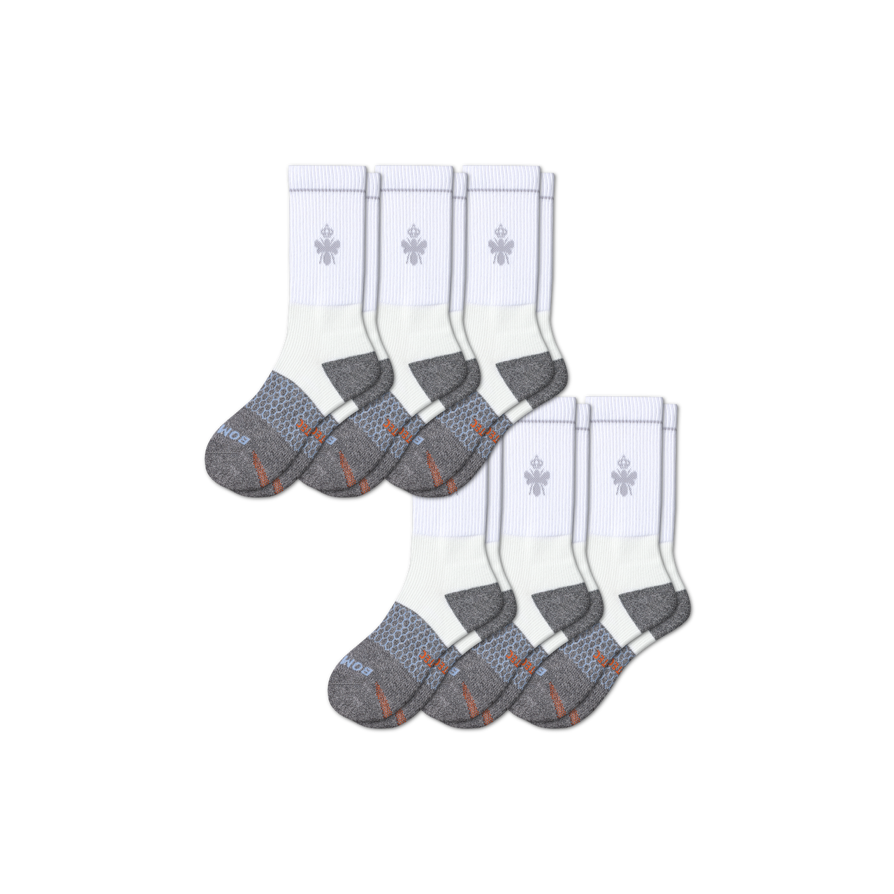 Targeted Compression Performance Calf Sock 6-Pack White L