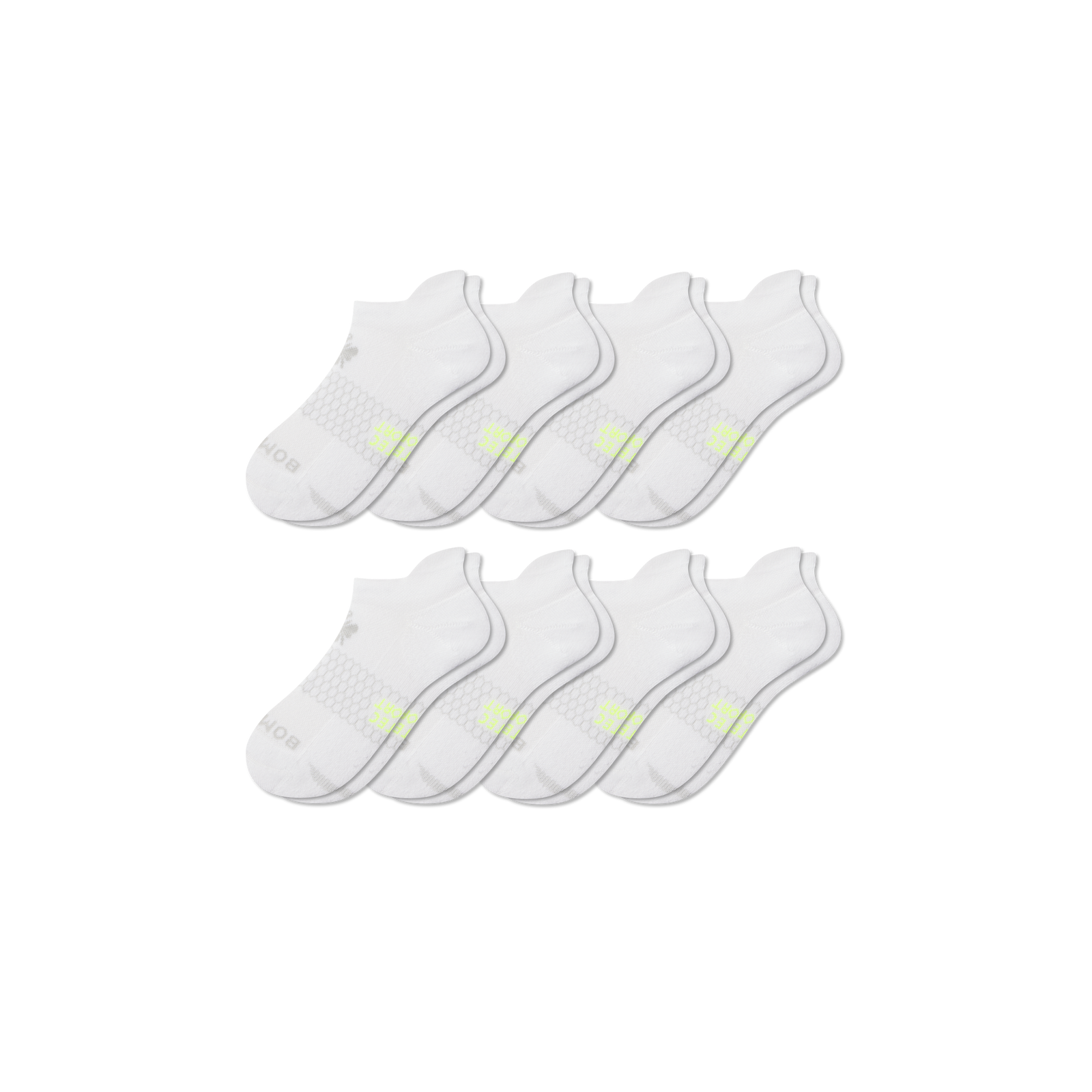 Youth All Sport Ankle Sock 8-Pack - White L