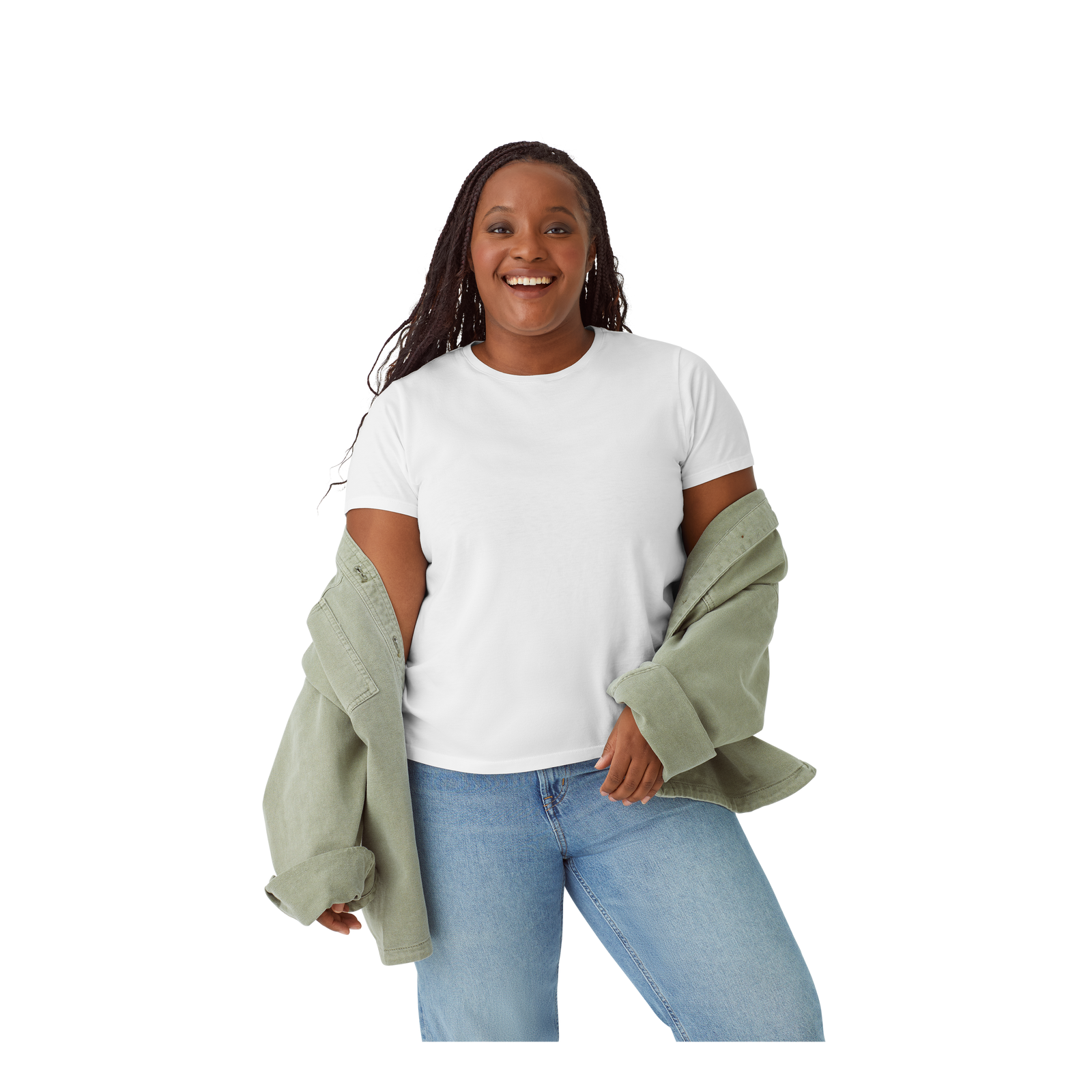 Women's Pima Cotton Crew Neck T-Shirt 6-Pack - white - 4