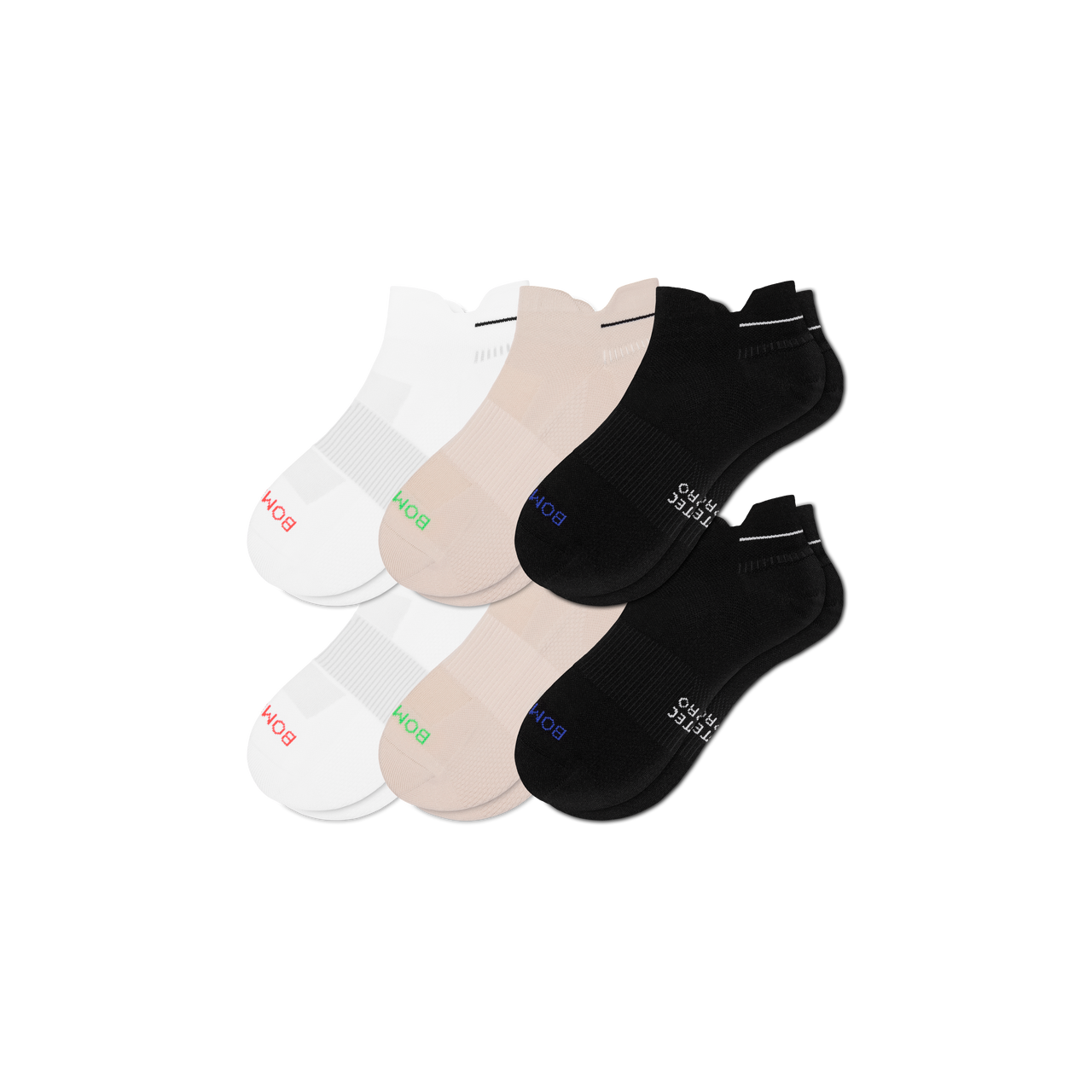 Men's RunPro Ankle Sock 6-Pack - white pebble mix L