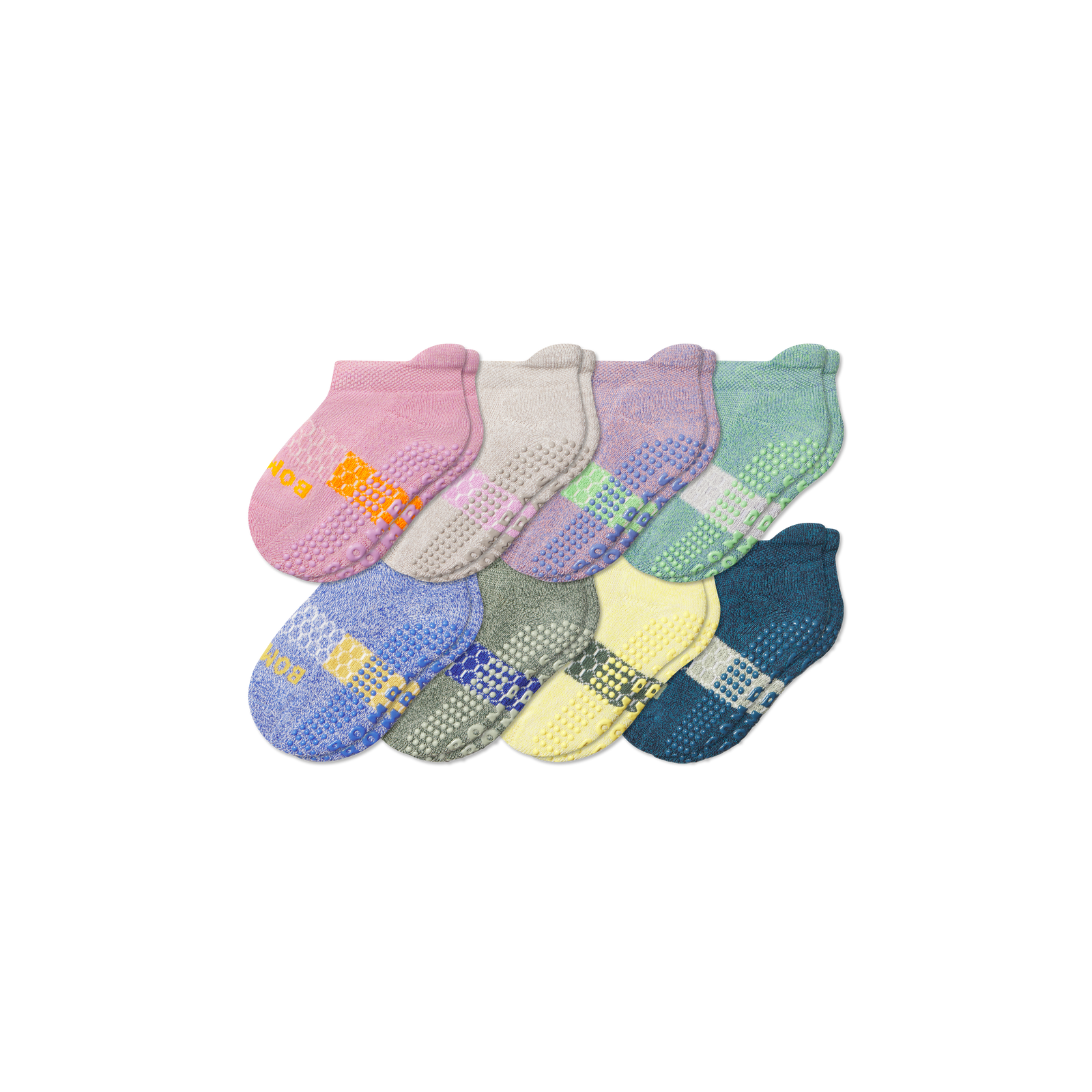 Toddler Gripper Ankle Sock 8-Pack - Wildflower Blue Mix L